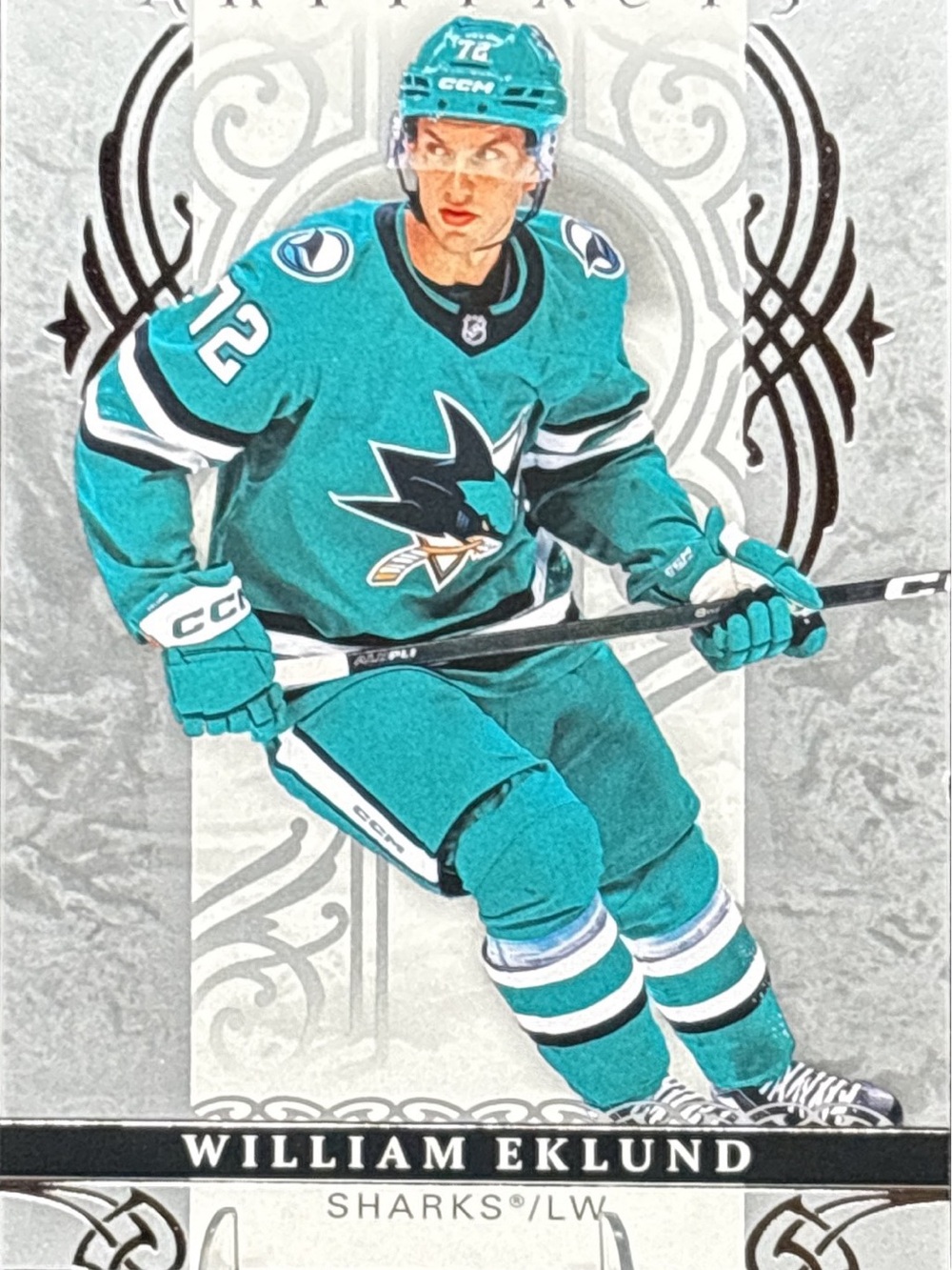 Upper Deck Artifacts San Jose Sharks William Eklund Hockey Trading Card